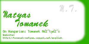 matyas tomanek business card
